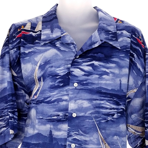 VTG XXL Sailing Nautical Ocean Blue Light House - Picture 3 of 8